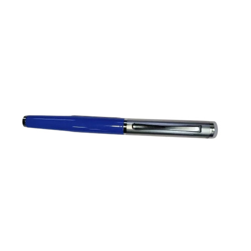 0.6Mm Bd2 Stainless Steel Polished Black Fountain Pen - Color: Blue