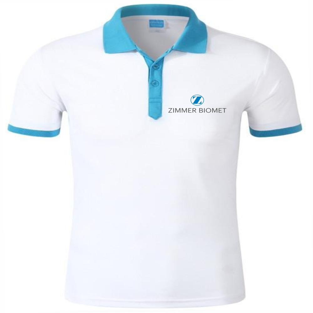 Collar Plain Polyester Fabric T Shirt - Color: Black