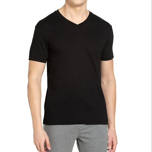 V Neck T Shirt - Color: Black