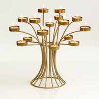 Metal Tree Candle Tealight Holder - Color: Golden