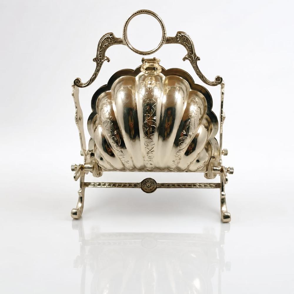 German Silver Vintage Biscuit Pot With Decorative Stand - Application: Home D Cor