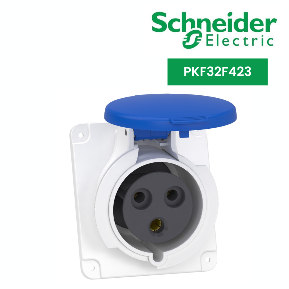 PKF32F423-PratiKa socket - screw - angled - 32A - 2P + E - 200...250 V AC - panel