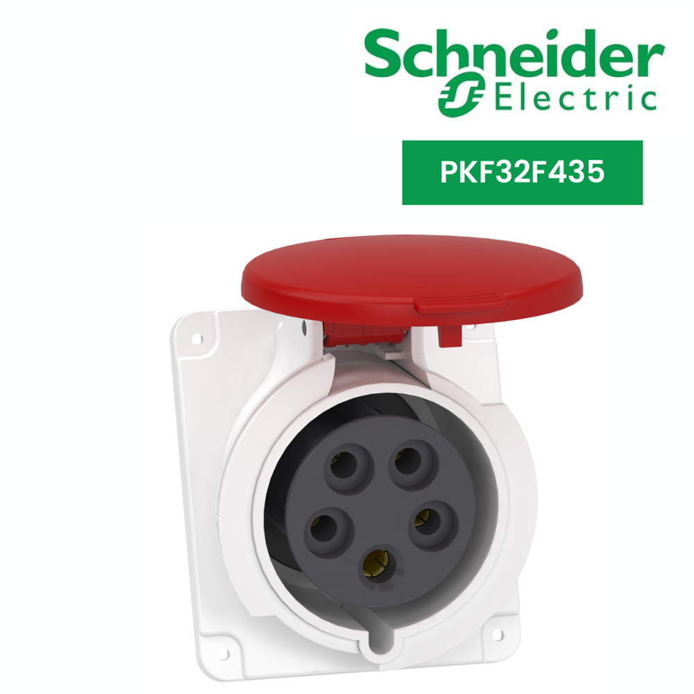 PKF32F435-PratiKa socket - screw - angled - 32A - 3P + N + E - 380...415 V AC - panel