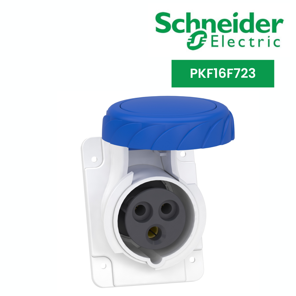 Pkf16f723-pratika Socket - Screw - Angled - 16a - 2p + E - 200...250 V Ac - Panel - Color: Grey (ral 7035)