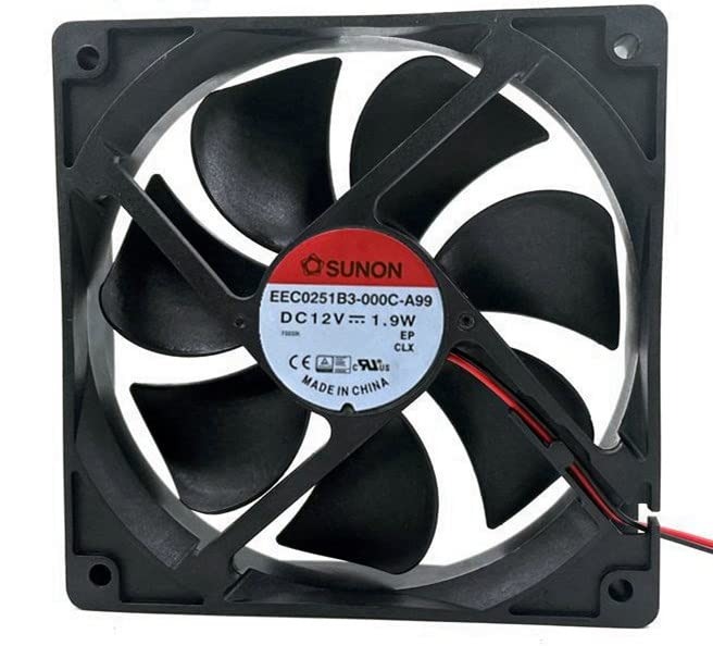 SUNON EEC0251B3-000C-A99 12V DC 1.9W 12025mm 2-Wire Industrial PLASTIC Axial Cooling Fan