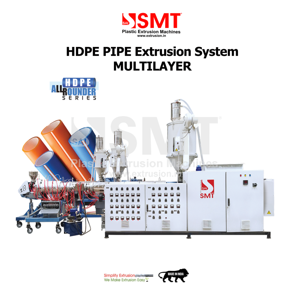 HDPE Pipe Extrusion System | Unilayer & Multilayer Series | Extrusion Lines by Sai Machine Tools Pvt. Ltd.
