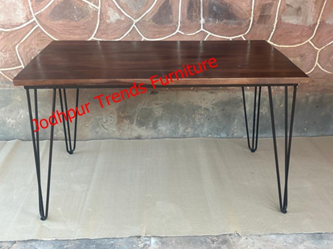 Roster Sheesham Wood Dining Table With Natural Gray Finish For Dining Room 