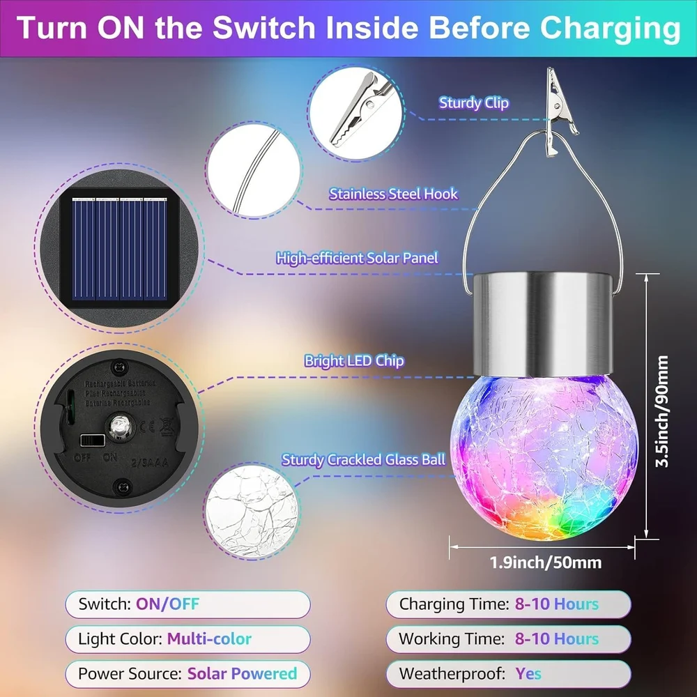 Solar Crack Glass Hanging Light