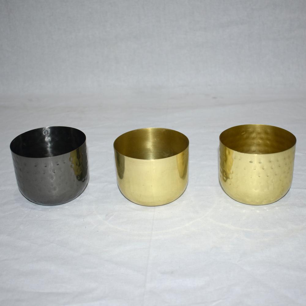 Metal Candle Jar Hammered Candle Jar Golden Finished Custom Size - Application: Wedding Decoration