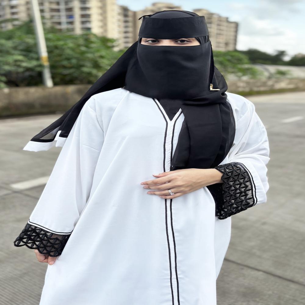 White Abaya Handwork Burqa For Women Modest Wear Stylish Dubai Abaya