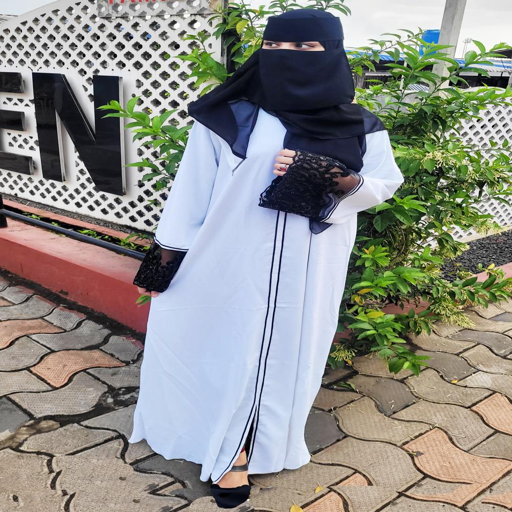 White Abaya Handwork Burqa For Women Modest Wear Stylish Dubai Abaya