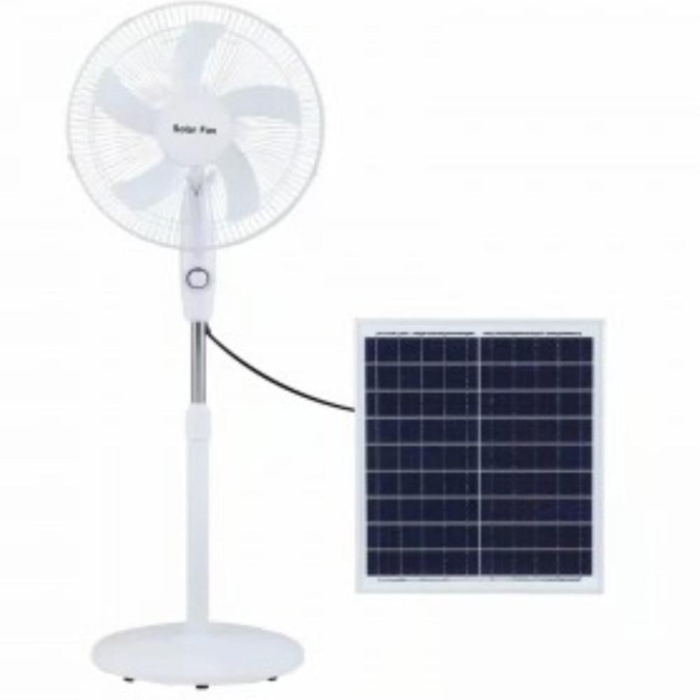 Ac/dc 16 Mm Rechargeable Fan - Stainless Steel , 16-inch White Design | Dual Power Supply Ac/dc, Floor Mounting, 50/60 Hz, 240 Volt