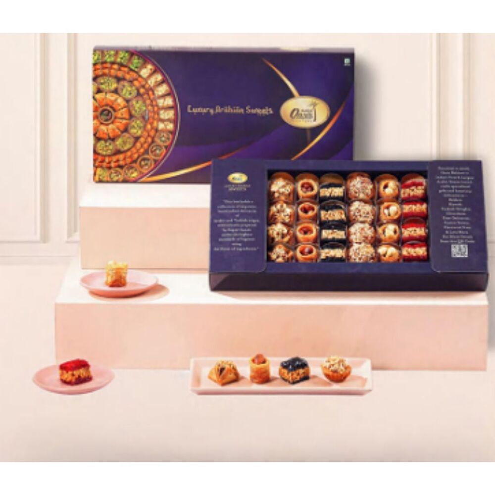 Oasis Opulent Baklawa Assortment - Handcrafted Assorted Baklawa With Cashew, Pistachio, Almond, And Walnut Varieties | Perfect For Diwali & Corporate Gifting