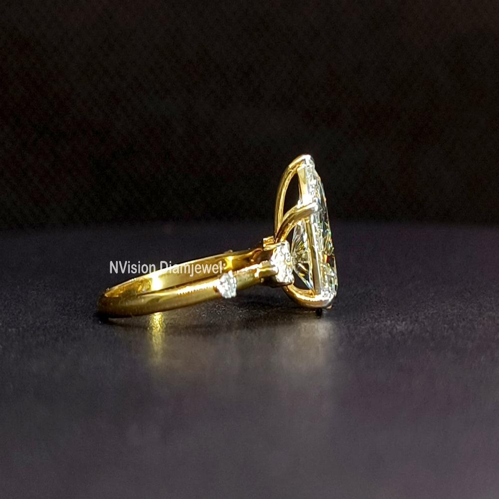 Dewdrop Treasure LabGrown  Pear Solitaire Diamond Ring