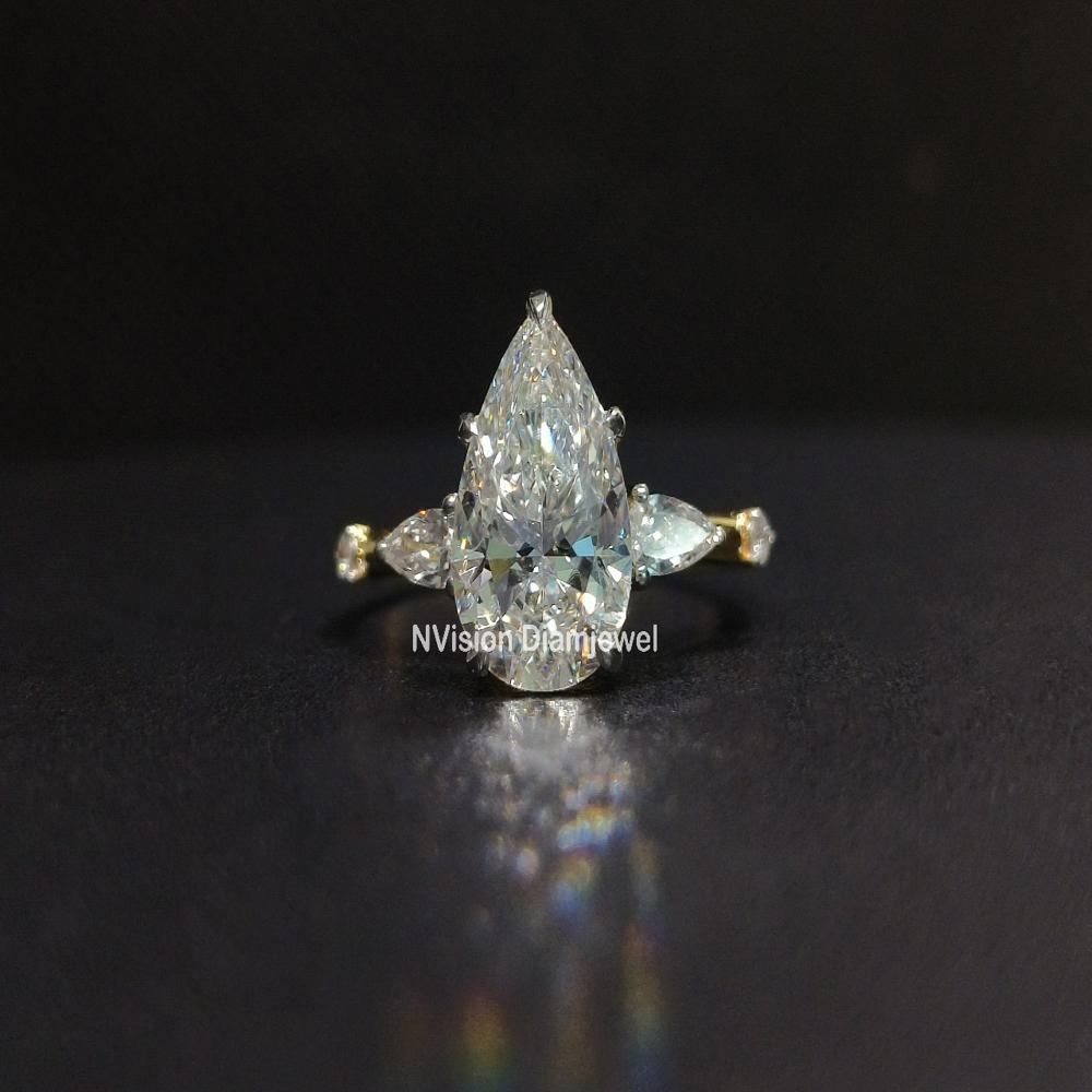 Dewdrop Treasure Labgrown Pear Solitaire Diamond Ring - Diamond Carat Weight: 2.23 Carat