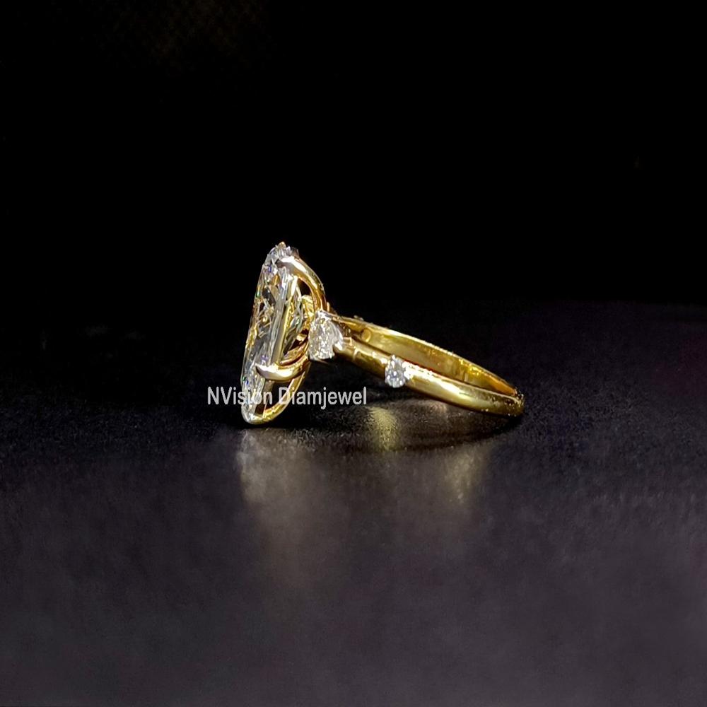 Dewdrop Treasure LabGrown  Pear Solitaire Diamond Ring