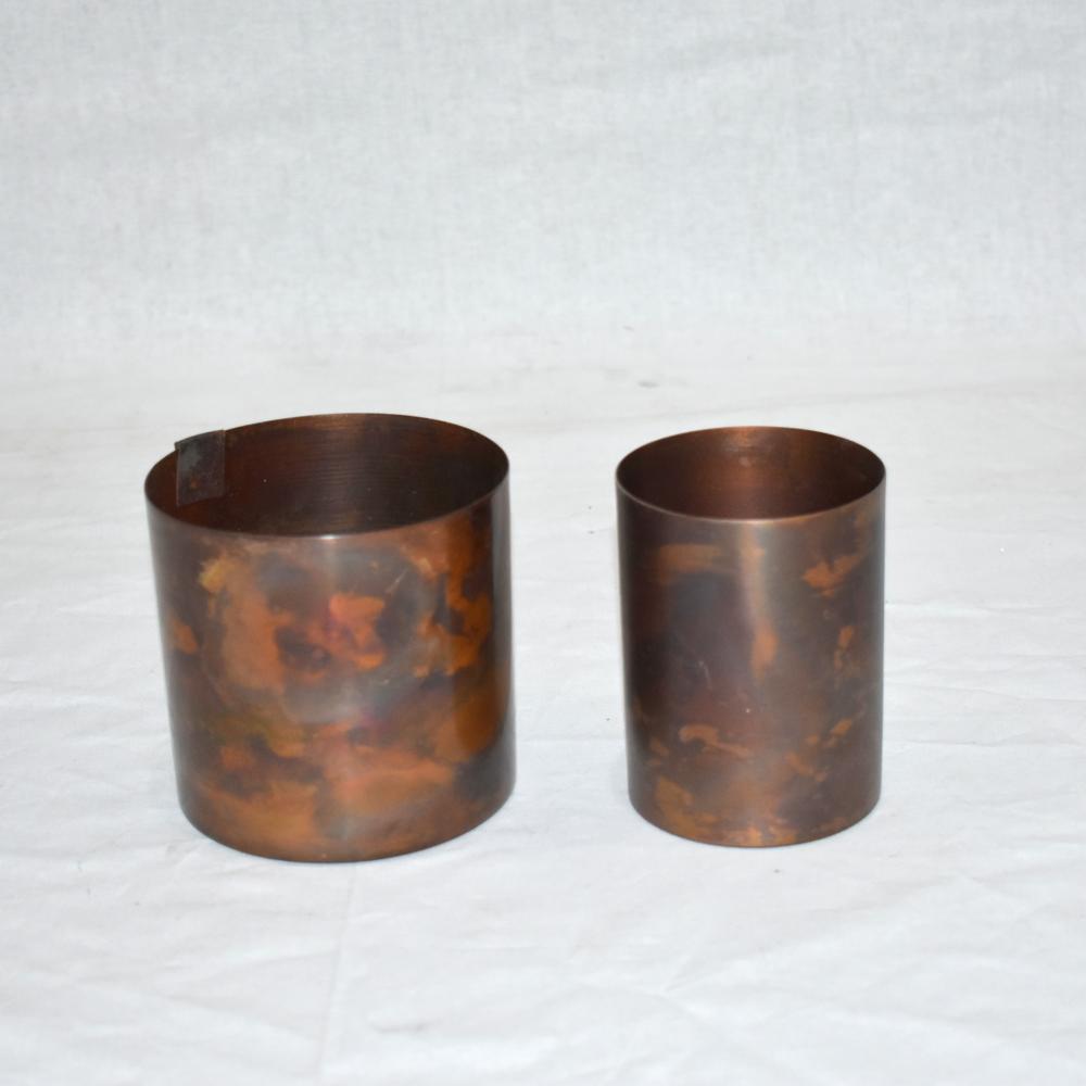 Antique Copper Finished Glass For Candle Pure Copper Candle Jar Rustic - Material: Metal
