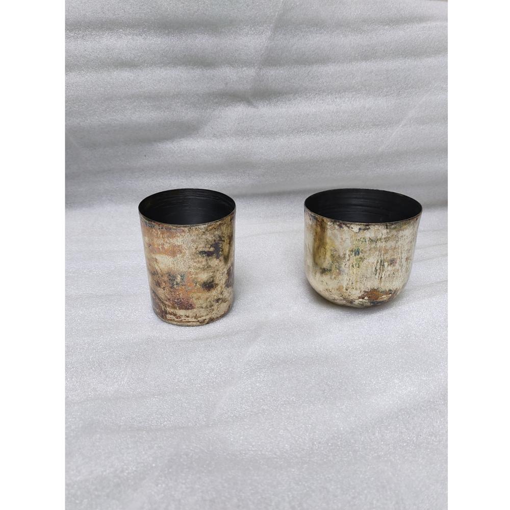 Antique Copper Finished Glass For Candle Pure Copper Candle Jar Rustic - Material: Metal