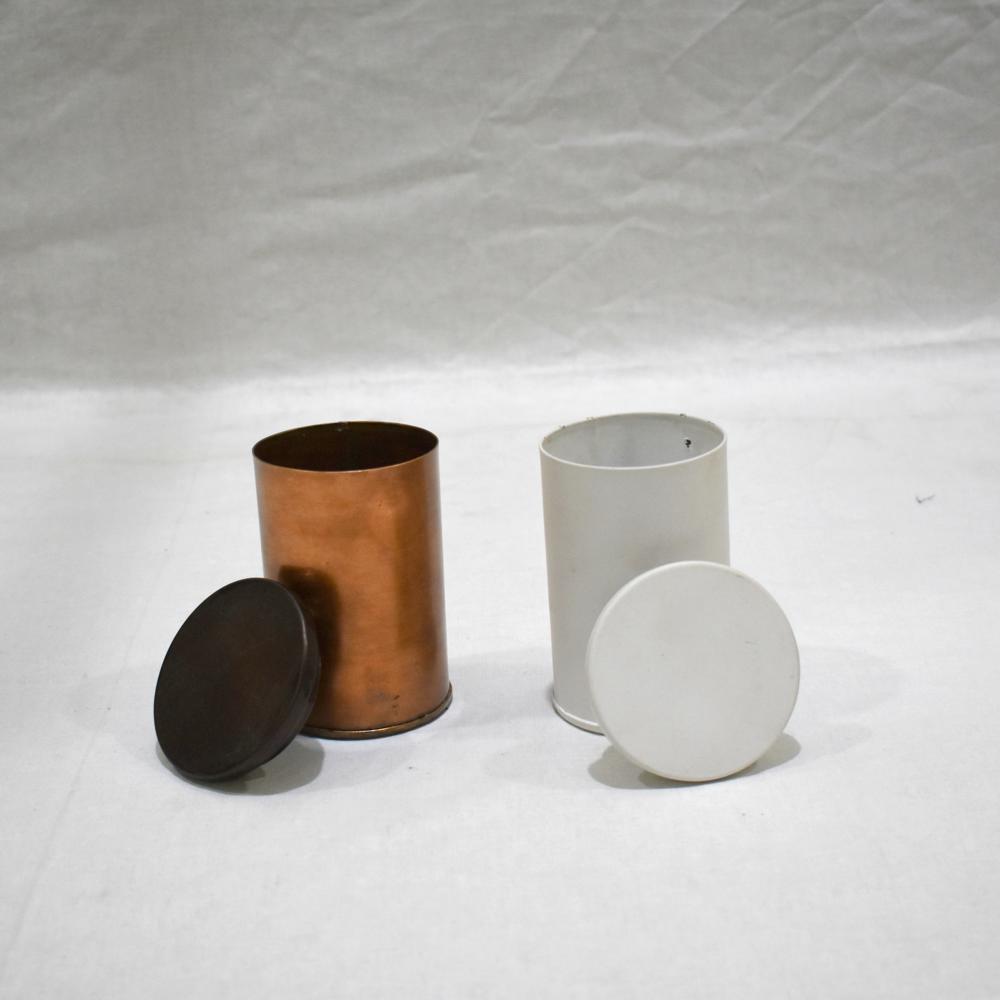 100 % Copper Candle Jar Antique Polished Copper Glass For Candle - Color: White & Golden