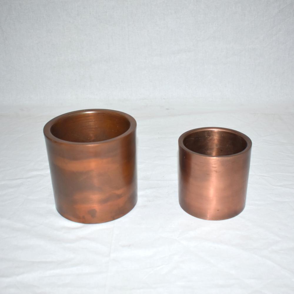 100 % Copper Glass Candle Jar Set Of 2 White Color Home Decorative - Finish: Polished