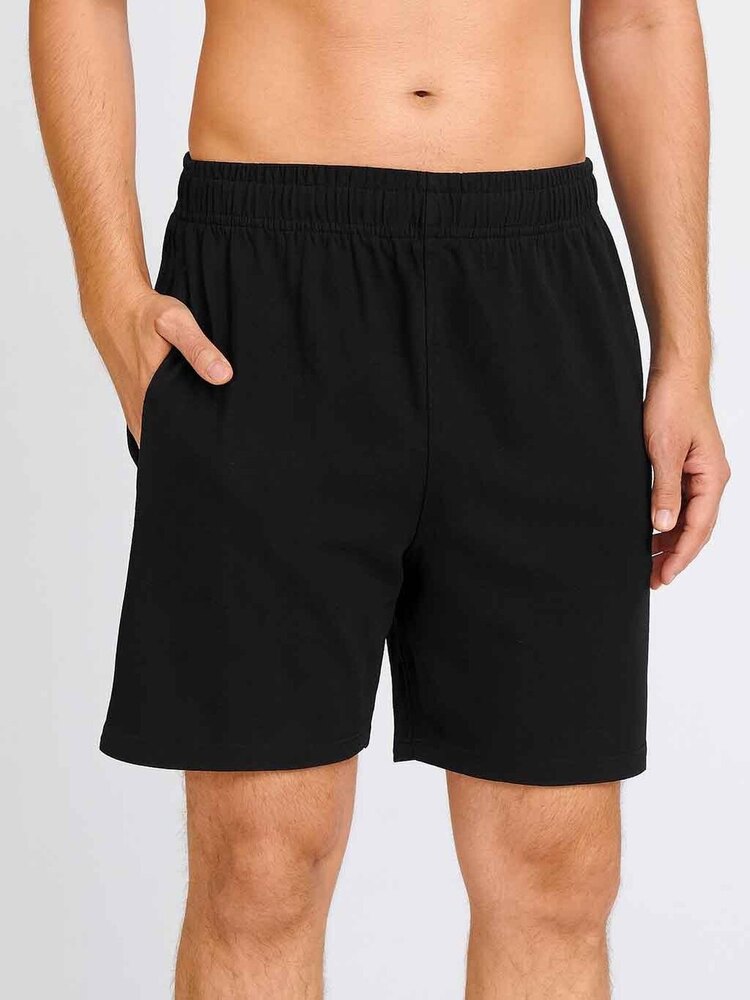 Mens Knitted Black Sleep Shorts