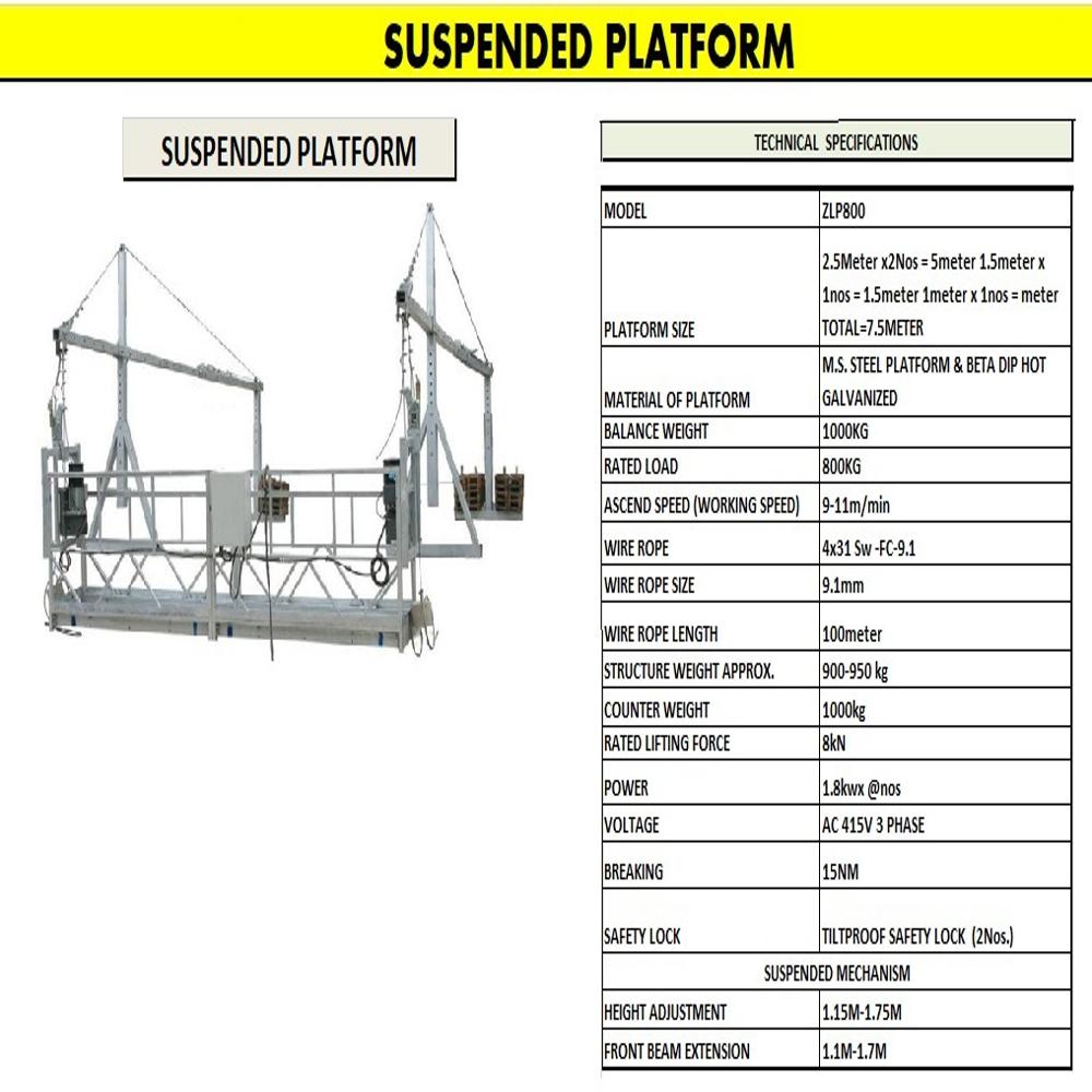 Zlp800 Suspended Platform - Size: Different Available