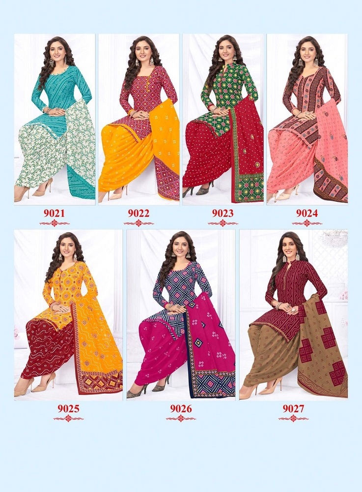 Sidhi Vinayak Pankhi Bandhani Colorful  Dress Material