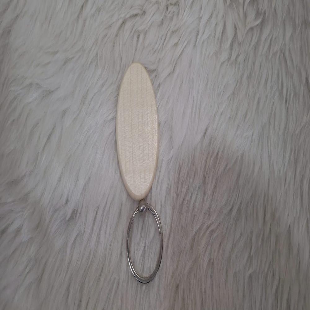Dw 14 Oval Wooden Keychain - Color: Brown