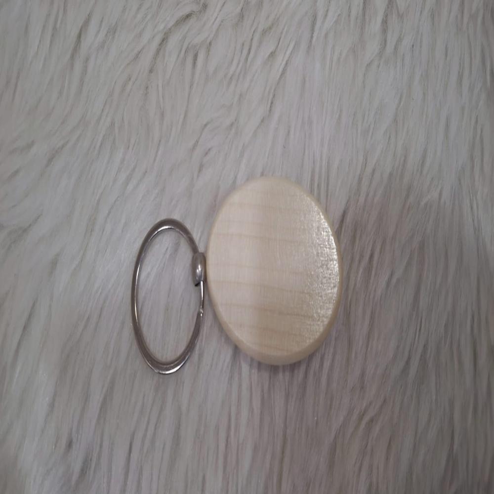 Dw 14 Oval Wooden Keychain - Color: Brown