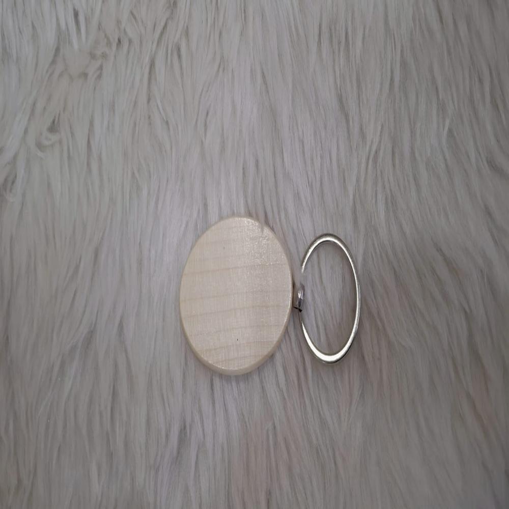 Dw 14 Oval Wooden Keychain - Color: Brown
