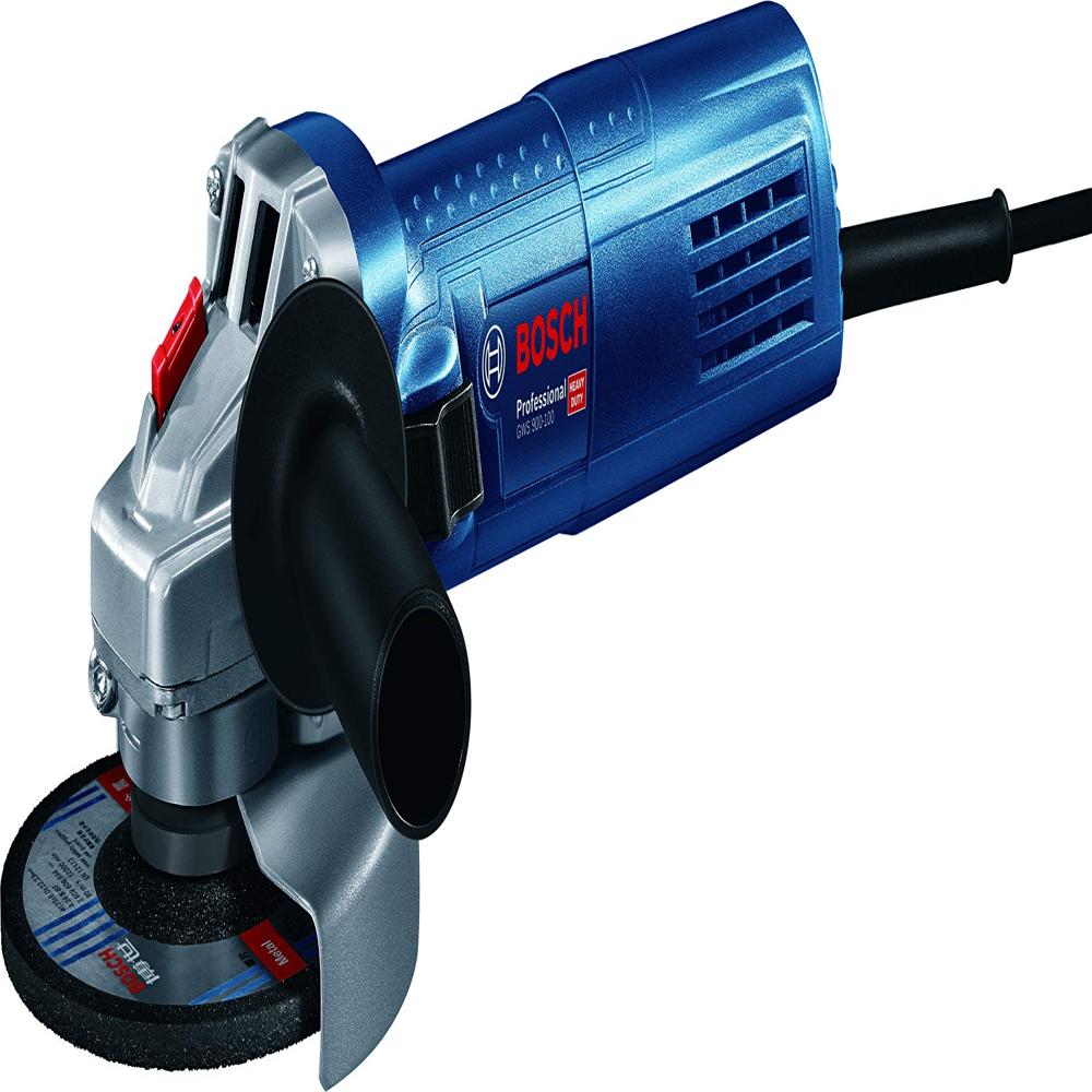 Angle Grinder Gws 900-100 - Reinforced Plastic Body, 280x73x100 Mm, Blue & Black | 900w Brush Motor, 11000 Rpm, Dust-proof Switch, Overload Protection