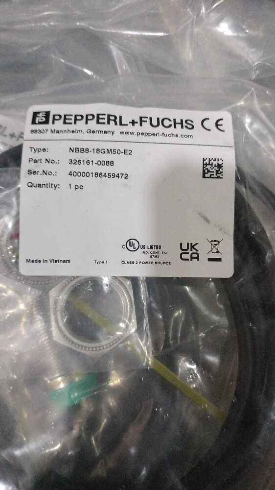 PEPPERL FUCHS PROXIMITY SENSOR, NBB8-18GM50-E2