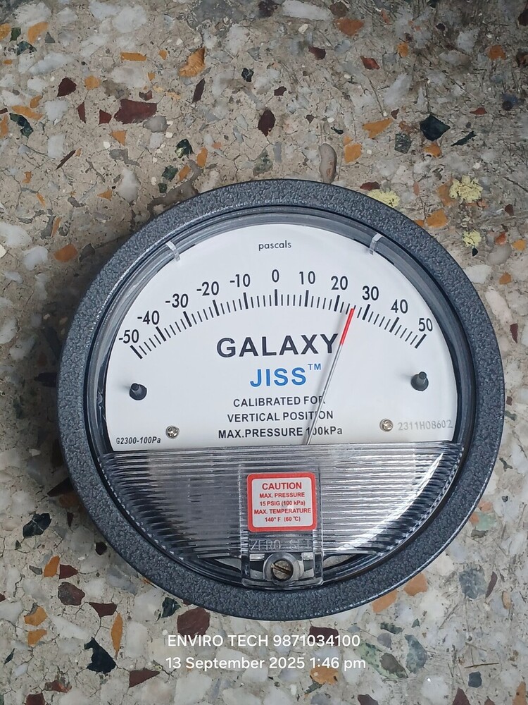 JISS GALAXY DIFFERENTIAL PRESSURE GAUGE 50-0-50 PASCAL