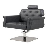 Leather Salon Chair - High-quality Black Leather, Smooth Finish & Protective Coating | Hydraulic Swivel Pump, Adjustable Headrest & Footrest