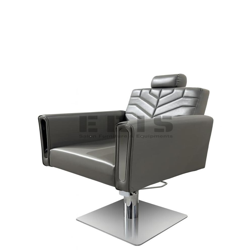 PARLOUR CHAIR - Leather Material, Adjustable Dimensions | Chrome-Finished Metal Frame, Hydraulic Swivel Pump, Reversible Footrest, Reclining Seat