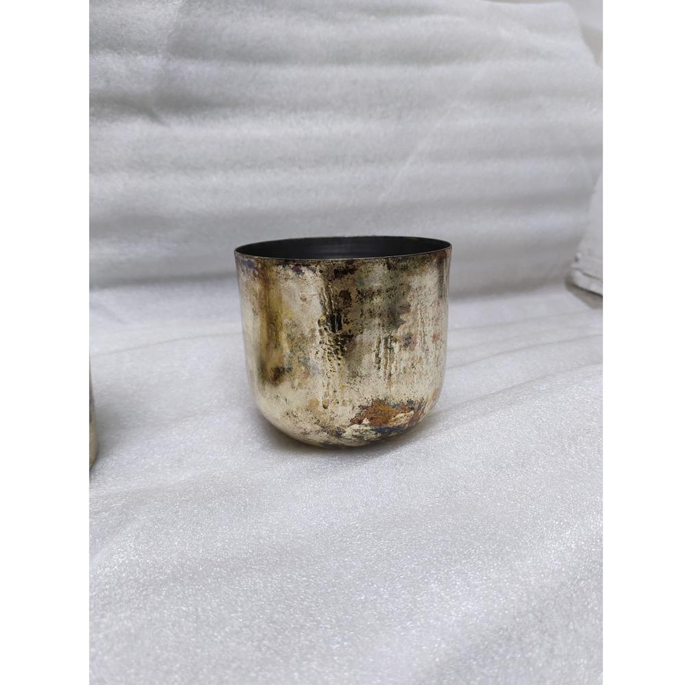 Brass Metal Antique Gold Finished Brass Candle Jar Metal Candle Holder