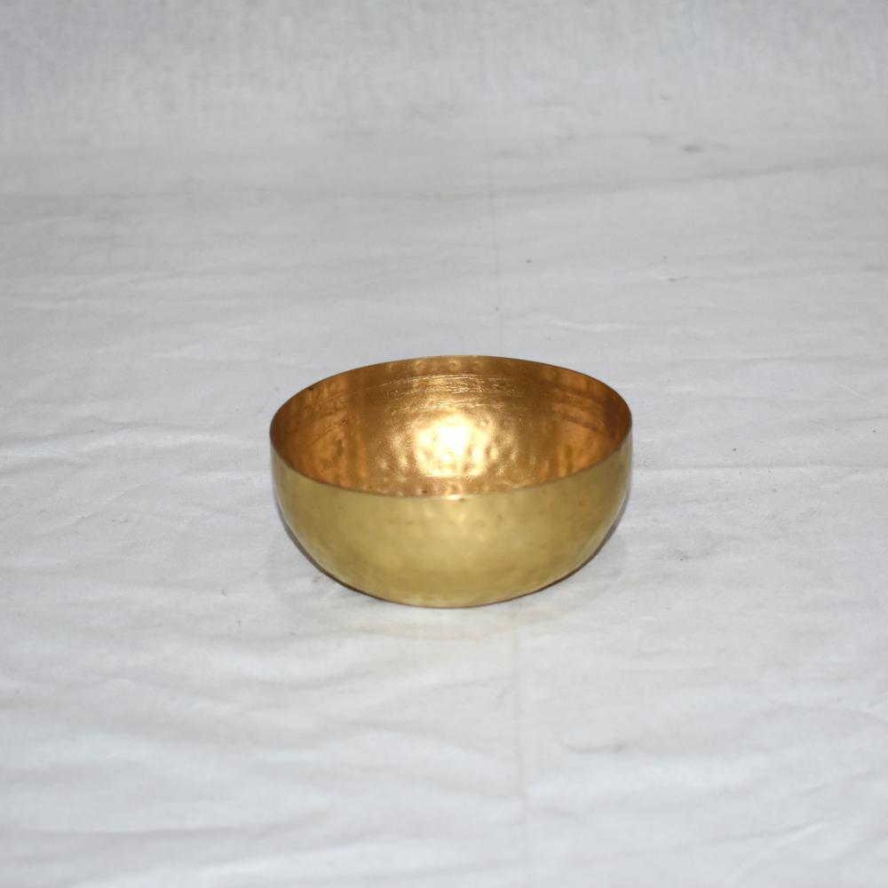 Brass Metal Bowl Brass Candle Jar & Holder For Home Decoration - Color: Gold