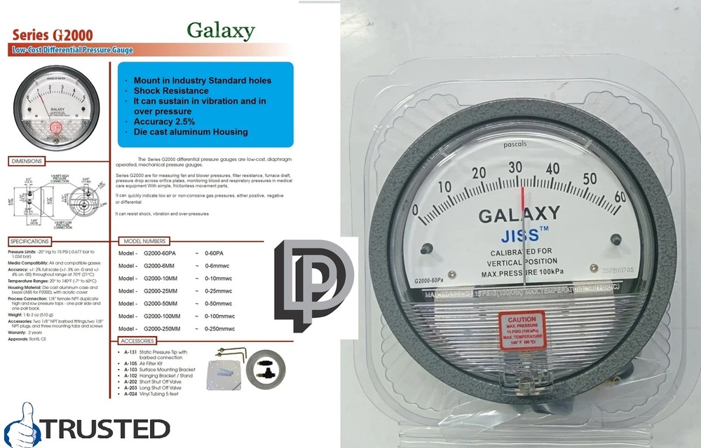 Jiss Galaxy Differential Pressure Gauge At 4500 By Mumbai - Color: Black