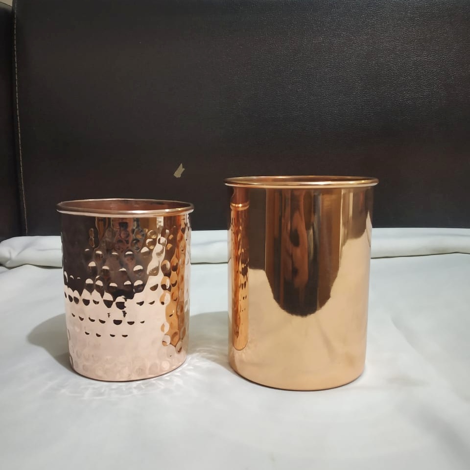 Copper Metal Candle Jar Hammered Metal Glass Candle Holder Shinny Polished Finished Copper Candle Holder - Application: Home D Cor