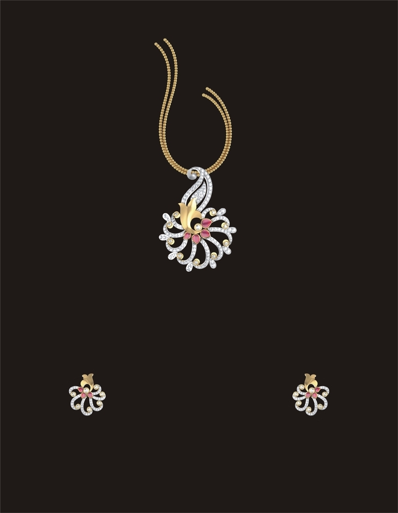 Small 18K Gold Kundan Necklace Set - Diamond Carat Weight: 18 Carat