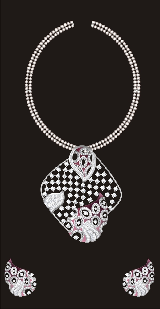 Customized Initial Kundan Diamond Necklace - Color: White