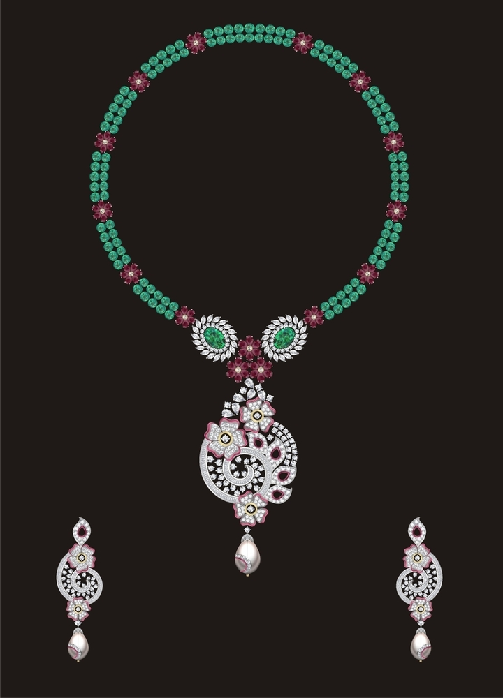 Minimalist Diamond Drop Necklace - Color: Green