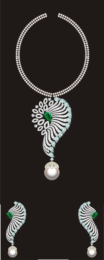 Customized Coordinate Diamond Necklace - Color: Multicolor