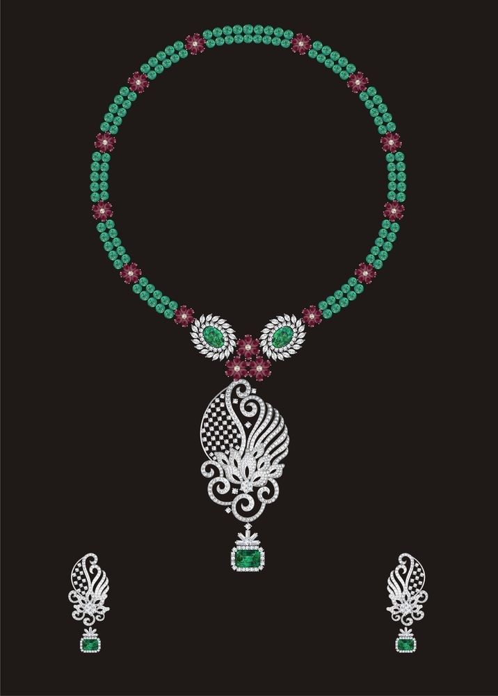 Diamond Constellation Necklace - Color: Green