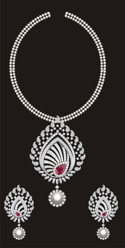 14K And 18k Double Circle Diamond Necklace