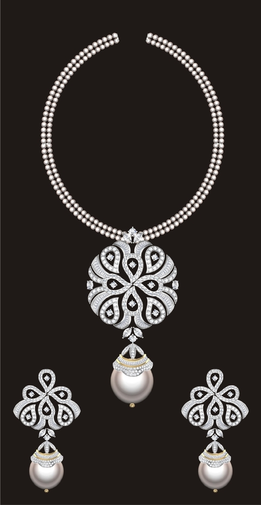 14K And 18K Pearl And Diamond Fusion Pendant - Color: White