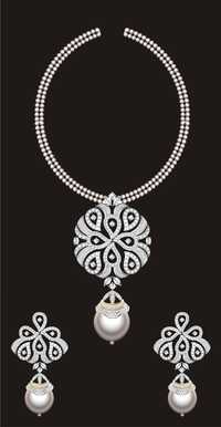 14k And 18k Pearl And Diamond Fusion Pendant - Color: White