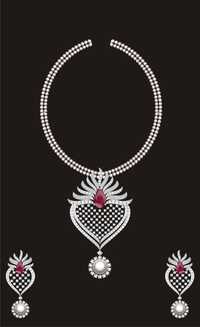 Customized Engraving Heart Diamond Necklace - Color: White
