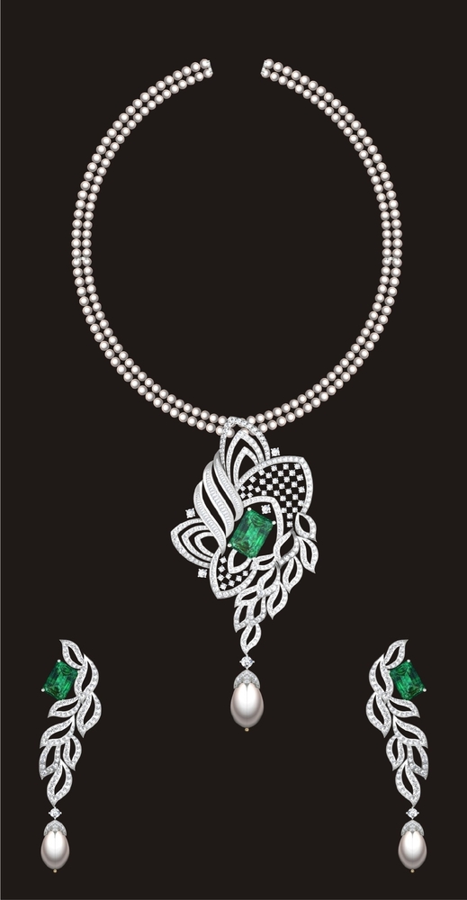 Antique Rani Kundan Haar In 18K Gold With Kundan Detailing - Color: White & Green