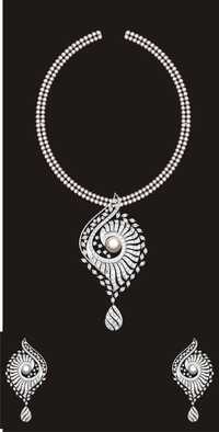 18k Gold Timeless Elegance White Pearl Necklace - Diamond Cut: Good